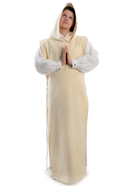 Mittelalter Skapulier Kriemhild in Beige Frontansicht