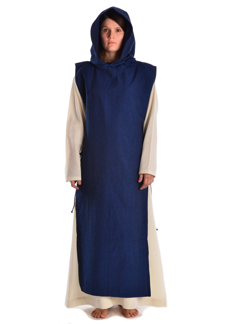 Mittelalter Skapulier Kriemhild in Blau Frontansicht