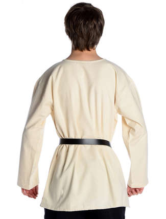 Mittelalter Tunika Hagen kurz in Beige Rückansicht