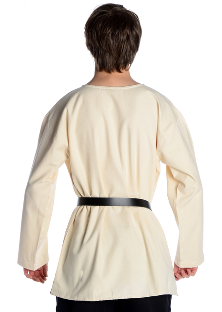 Mittelalter Tunika Hagen kurz in Beige Rückansicht