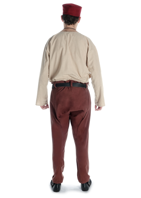 Mittelalter Tunika Siegfried mittel in Hanffarben Rückansicht 3