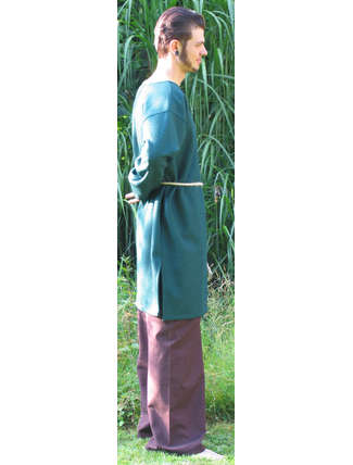 Mittelalter Tunika Hildebrand in Grün Seitenansicht