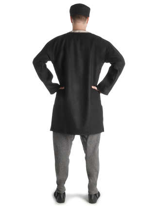 Mittelalter Tunika Dietrich in Schwarz Rückansicht 2