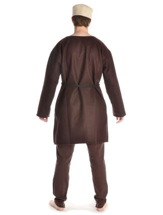Mittelalter Tunika Dietrich in Braun Rückansicht