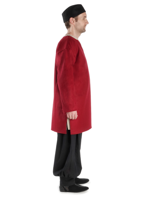 Mittelalter Tunika Dietrich in Rot Seitenansicht
