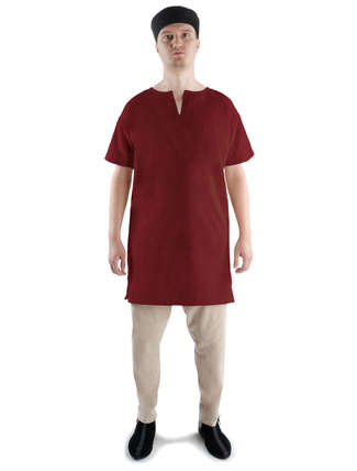 Mittelalter Tunika Ebo in Rot Frontansicht