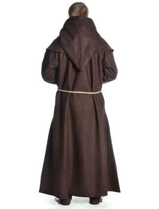 Mittelalter Kutte Halzebier (Set) in Braun Rückansicht
