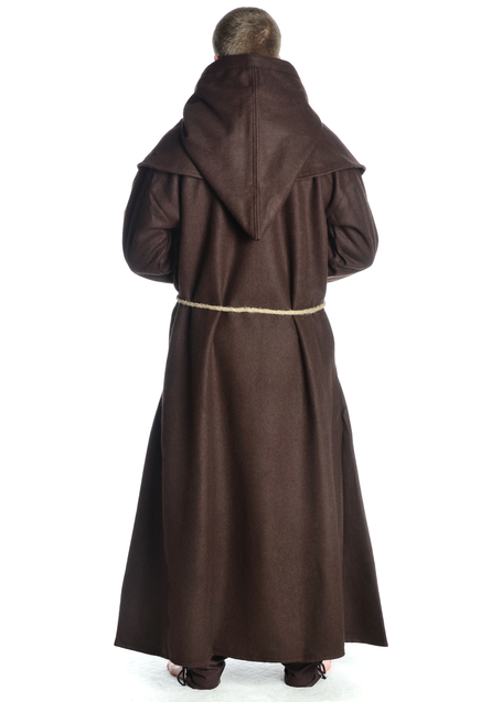 Mittelalter Kutte Halzebier (Set) in Braun Rückansicht