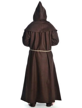 Mittelalter Kutte Halzebier (Set) in Braun Rückansicht 2