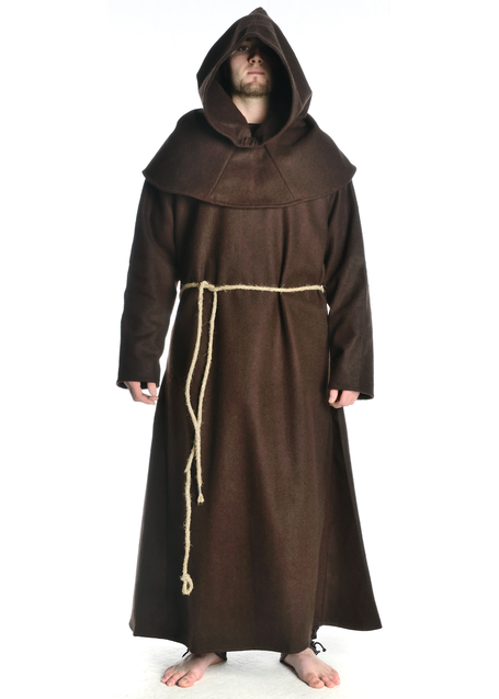 Mittelalter Kutte Halzebier (Set) in Braun Frontansicht