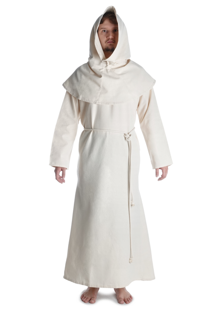 Mittelalter Mönchskutte Halzebier (Set) in Beige Frontansicht