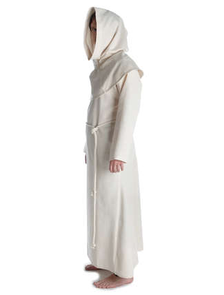 Mittelalter Mönchskutte Halzebier (Set) in Beige Seitenansicht