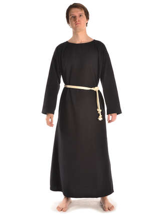 Mittelalter Mönchskutte Halzebier (Set) in Schwarz Frontansicht 2