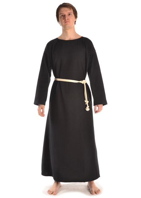 Mittelalter Mönchskutte Halzebier (Set) in Schwarz Frontansicht 2