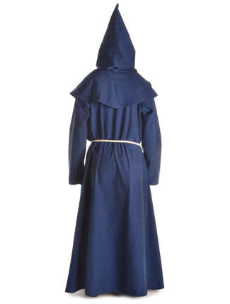 Mittelalter Mönchskutte Halzebier (Set) in Blau Rückansicht
