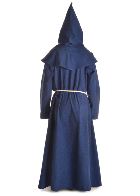 Mittelalter Mönchskutte Halzebier (Set) in Blau Rückansicht