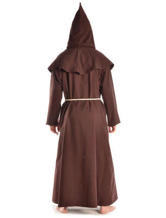 Mittelalter Mönchskutte Halzebier (Set) in Braun Rückansicht