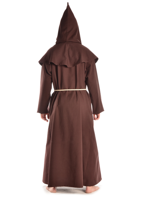 Mittelalter Mönchskutte Halzebier (Set) in Braun Rückansicht