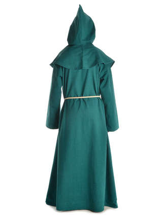 Mittelalter Mönchskutte Halzebier (Set) in Grün Rückansicht