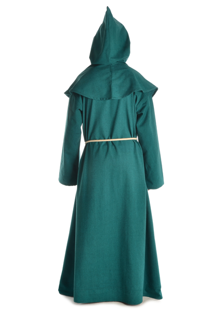 Mittelalter Mönchskutte Halzebier (Set) in Grün Rückansicht