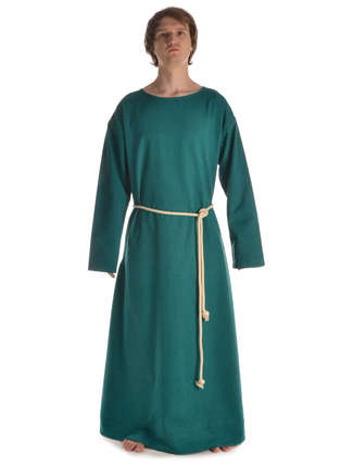Mittelalter Mönchskutte Halzebier (Set) in Grün Frontansicht 2