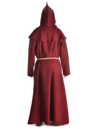 Mittelalter Mönchskutte Halzebier (Set) in Rot Rückansicht