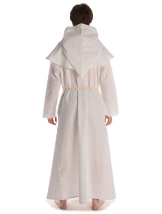 Mittelalter Mönchskutte Halzebier (Set) in Weiß Rückansicht