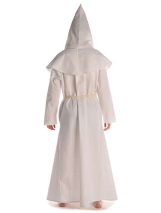 Mittelalter Mönchskutte Halzebier (Set) in Weiß Rückansicht 2