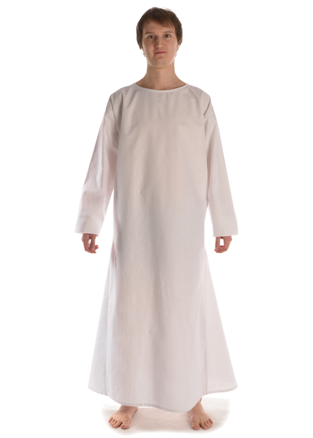 Mittelalter Mönchskutte Halzebier (Set) in Weiß Frontansicht 3
