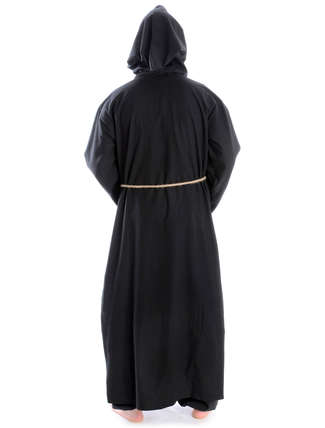 Mittelalter Mittelalterkutte Heimrich in Schwarz Rückansicht