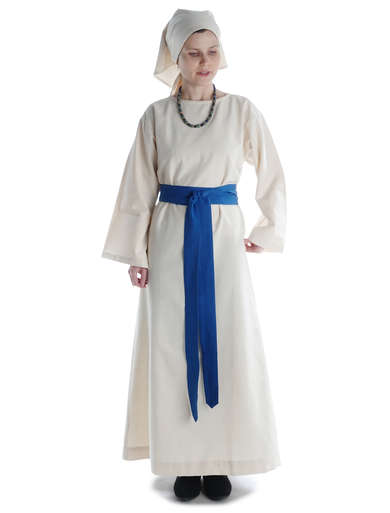 Mittelalter Kleid Sigune in Beige Frontansicht 5