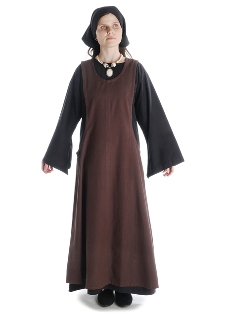 Mittelalter Kleid Sigune in Schwarz Frontansicht 4