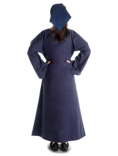 Mittelalter Kleid Sigune in Blau RÃ¼ckansicht