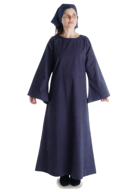 Mittelalter Kleid Sigune in Blau Frontansicht