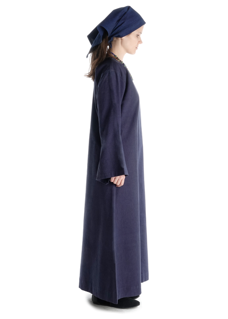 Mittelalter Kleid Sigune in Blau Seitenansicht