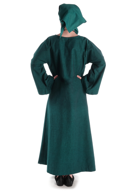 Mittelalter Kleid Sigune in Grün Rückansicht