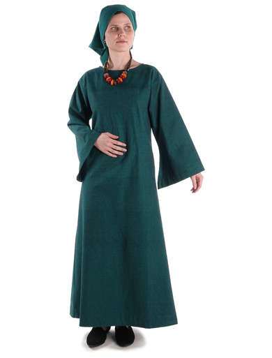 Mittelalter Kleid Sigune in GrÃ¼n Frontansicht