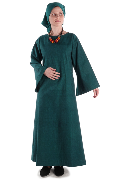 Mittelalter Kleid Sigune in Grün Frontansicht