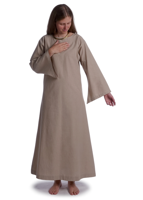 Mittelalter Kleid Sigune in Hanffarben font