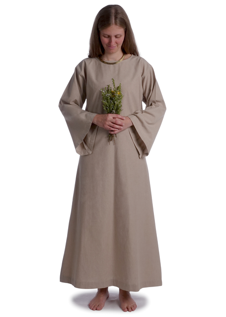 Mittelalter Kleid Sigune in Hanffarben font 3