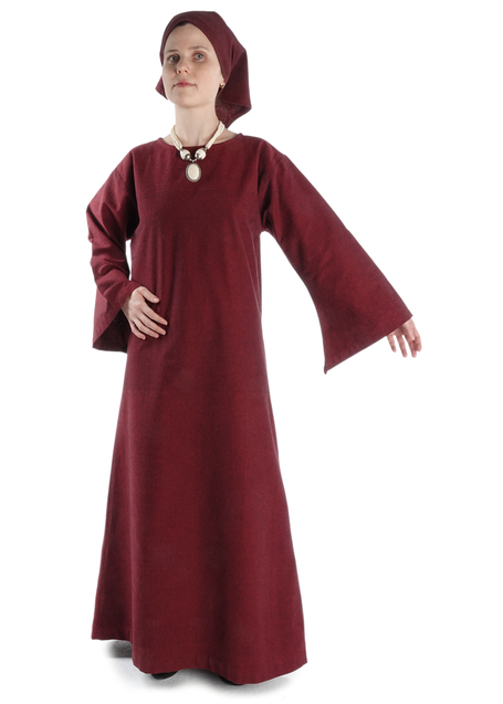 Mittelalter Kleid Sigune in Rot Frontansicht