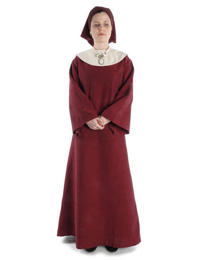 Mittelalter Kleid Sigune in Rot Frontansicht 2