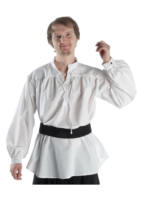 Mittelalter Schnürhemd Klingsor in Weiß Frontansicht 2