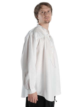 Mittelalter Schnürhemd Klingsor in Weiß Seitenansicht