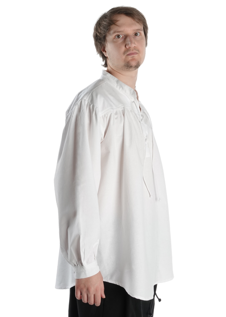 Mittelalter Schnürhemd Klingsor in Weiß Seitenansicht