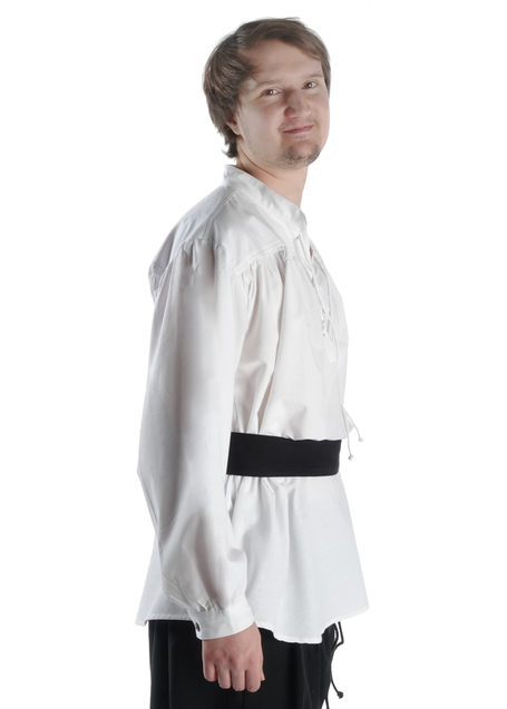 Mittelalter Schnürhemd Klingsor in Weiß Seitenansicht 2