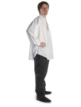 Mittelalter Schnürhemd Klingsor in Weiß Seitenansicht 4