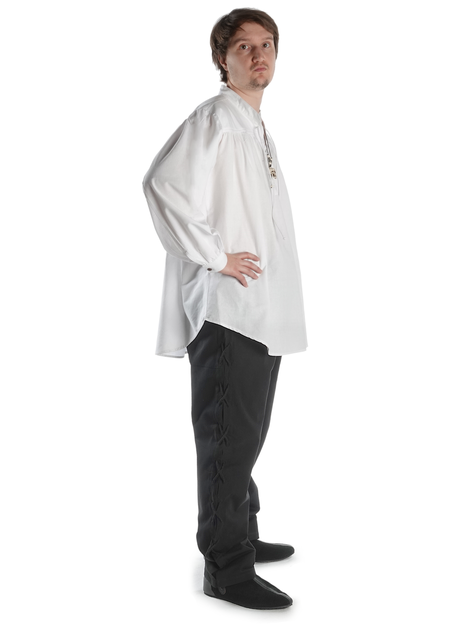 Mittelalter Schnürhemd Klingsor in Weiß Seitenansicht 4
