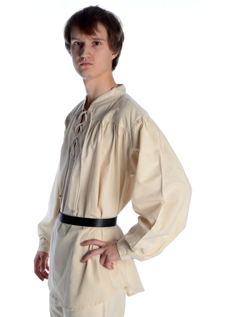 Mittelalter Schnürhemd Artus in Beige Seitenansicht