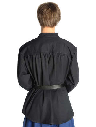 Mittelalter Schnürhemd Artus in Schwarz Rückansicht